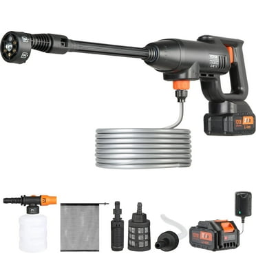 Cordless Pressure Washer 580PSI, 1.1GPM Portable Power Cleaner with 4.0Ah Battery, Charger & 6-in-1 Nozzle, Lightweight Handheld Car Washer for Outdoor Cleaning, Windows & Backyard Use