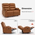 thumbnail image 3 of MCombo Power Loveseat Recliner, Electric Reclining Loveseat Sofa with Heat and Vibration, Cup Holders, USB Charge Port, Faux Leather Reclining Sofa for Living Room PR622, 3 of 9