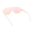 thumbnail image 4 of Double Bridge Flat Top Mafia Racer Rectangular Plastic Sunglasses All Pink, 4 of 4