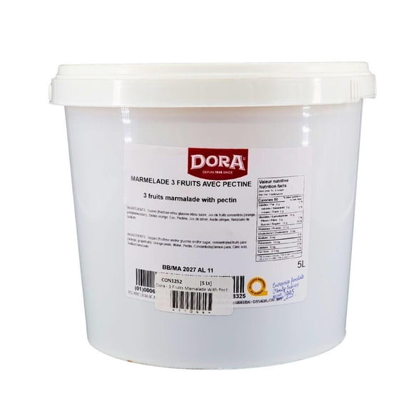 Dora - Marmelade de 3 Fruits avec Pectine - 1 Unité - 5 L - Profil d'Agrumes Vif et Uniformité d'Épandage Supérieure (1 Unité)