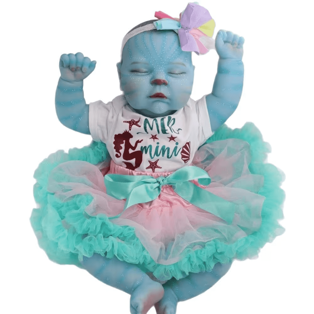 Dayoff Kids Lifelike Reborn Baby Dolls - 20 Inch Blue Realistic Baby Doll With Clothes For Kids Age 3+(No Accessories)