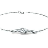 Ted Poley Miss Your Touch Hand In Hand Bracelet In .925 Sterling Silver
