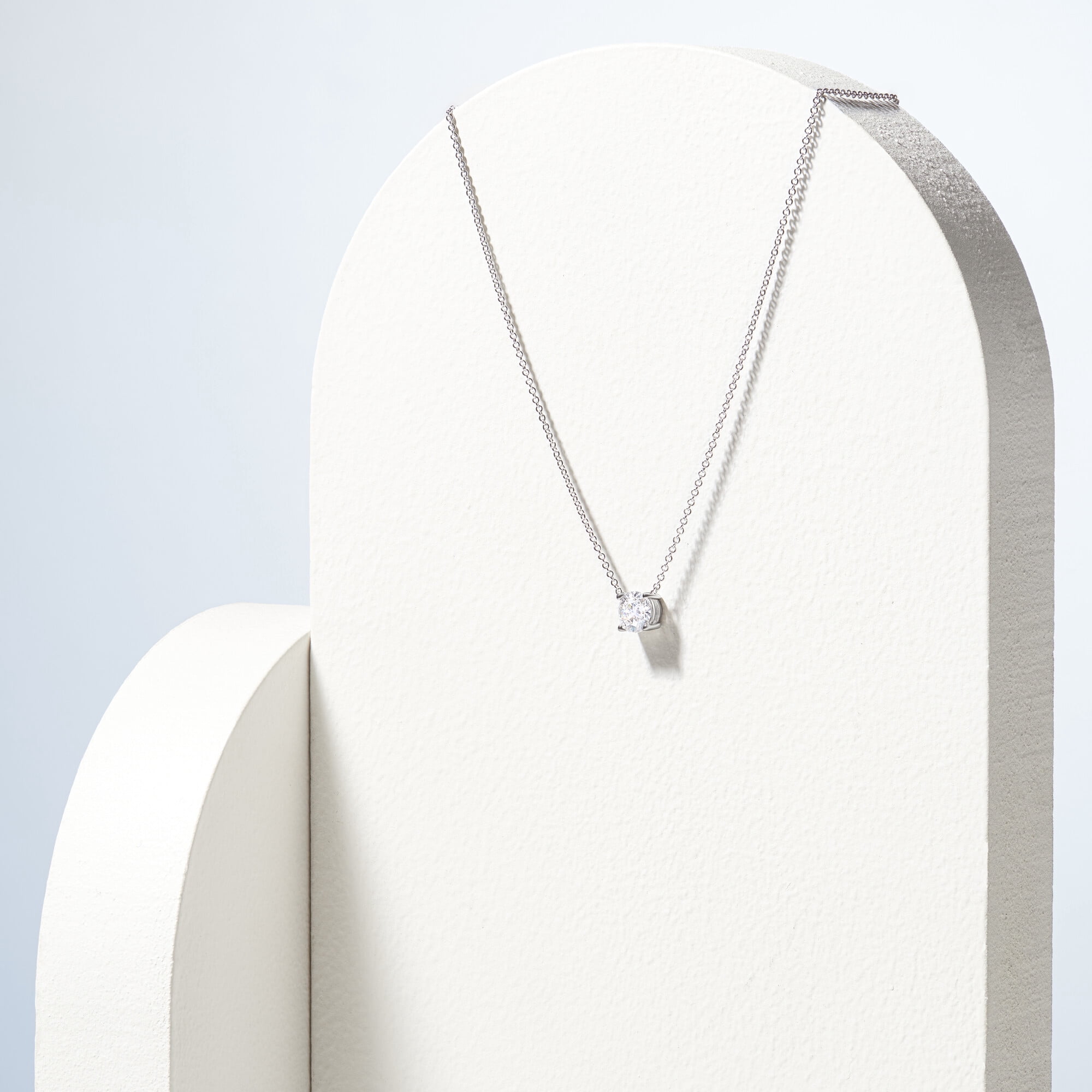 Forever Facets 1 CT TW Lab Grown Diamond Necklace in Platinum over Sterling Silver, Adult Female