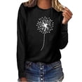 thumbnail image 2 of Pompotops T-shirt Décontracté Imprimé pour Femmes Col Rond Manches Longues Blouse, 2 of 5