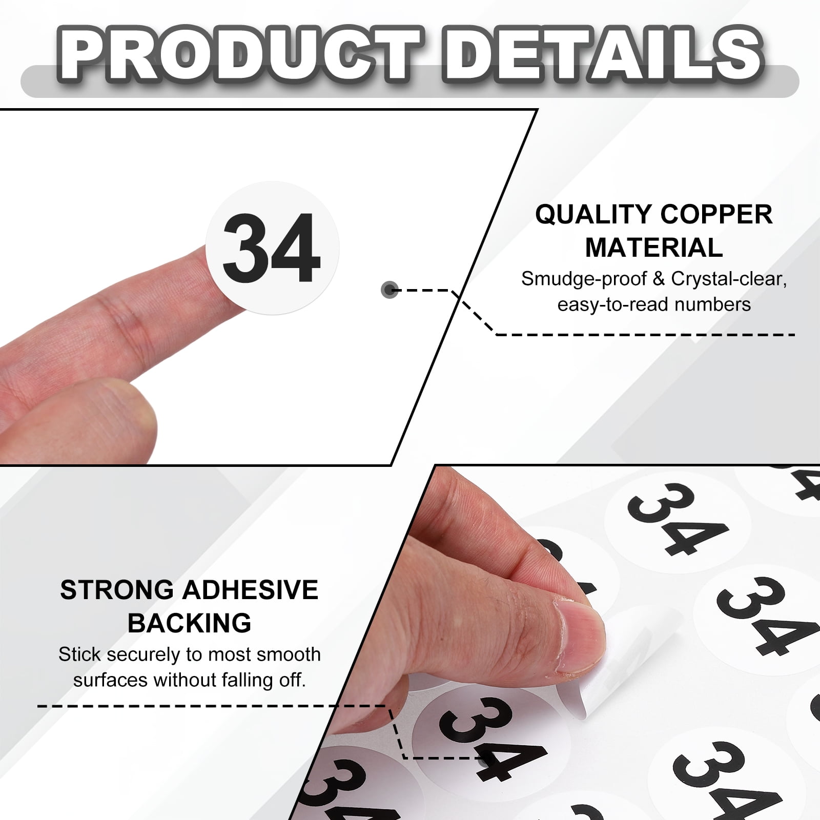 Uxcell 1000pcs 1.2" Number Stickers, Number 43 Sticker Numbers Labels Round Small Vinyl Self Adhesive Label Circle Decals 1 Roll Dots for Photo Album Poster Organize Inventory, Black