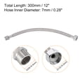thumbnail image 2 of Conectores de línea de suministro de grifo Uxcell de 12", G1/2 hembra x G3/8 macho, manguera de suministro de agua de acero inoxidable 304, 2 of 7