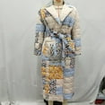 thumbnail image 6 of ZHOUCHANKIDS European Style Winter Printed Quilted Long Coat For Women Large Size Outerwear With Elegant Design White XL, 6 of 7