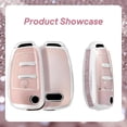 thumbnail image 4 of Key Fob Cover Compatible with Audi A3 A5 A5L A6 A6L Q6L Q6 RSQ6 RS6 SQ6 S6 E-tron 2025-2026 Crystal Diamond Keychain Case Holder Protector,Type-A-flip-pink, 4 of 7