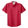 thumbnail image 5 of Mens Short Sleeve Easy Care Cotton/Polyester Shirt Red/ Light Stone X-Small, 5 of 6