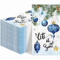 thumbnail image 1 of wonima02 120Pcs Christmas Guest Paper Napkins Xmas Hanging Ball Pine Cone Patterned Disposable Napkins Xmas Decorative Paper Hand Towel Napkins for Home Bathroom Kitchen Luncheon Supplies (Blue), 1 of 1