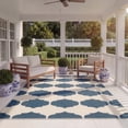 thumbnail image 3 of Safavieh Courtyard Elwyn Geometric Indoor/Outdoor Area Rug, Beige/Navy, 5'3" x 5'3" Square, 3 of 10