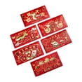 thumbnail image 1 of Sobres rojos de año Nuevo Chino, Hong Bao, encantadores, fáciles de usar, suministros para Festival de Primavera para amigos de boda, 6, 1 of 8