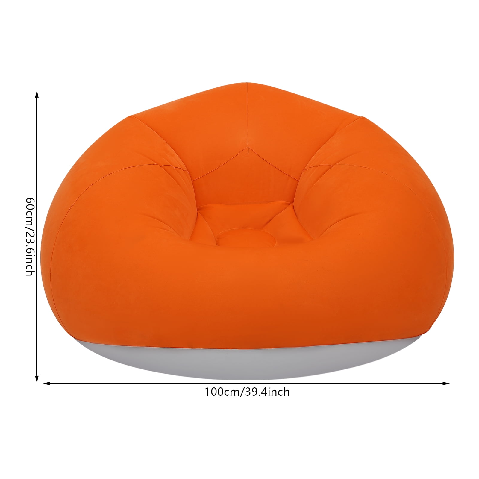 Orange 6Pcs Bean Bag Chairs for Adults Portable Inflatable Chairs with Air Pump Blow up Couch Folding Inflatable Couch Lazy Sofa for Reading Living Room Camping