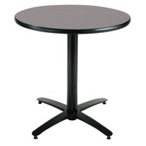 KFI Studios Mode 2.5' x Round' Dining Table, Graphite Nebula, Arched X Base