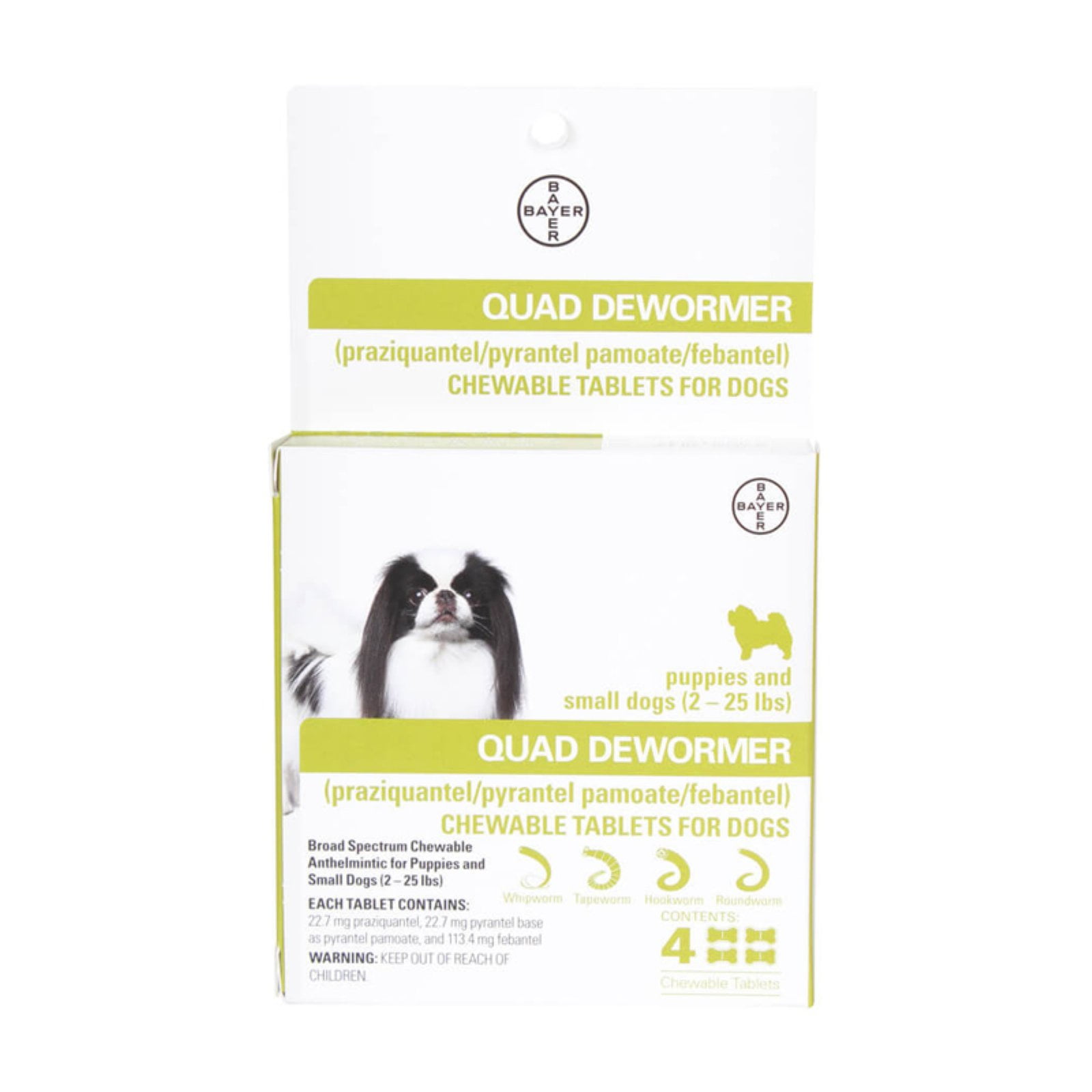 Bayer Quad Dewormer for Small Dogs, 4 Tablets