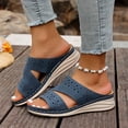 thumbnail image 1 of MKLEKYY Sandalias para Mujer, Cómodas, Informales, Con Punta Abierta y Tacón de Cuña, para Primavera, Verano y Otoño, para Uso Diario Con Pantalones Cortos y Vaqueros., 1 of 4