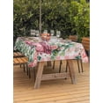 thumbnail image 3 of Outdoor Tablecloths with Umbrella Hole & Zipper, Eucalyptus Trucks Tablecloth Rectangle 60x84 Inch, Spring Farmhouse Floral Leaves Pink Plaid Waterproof Table Cloth, Patio/Pool/Picnic Table Covers, 3 of 8