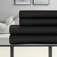 thumbnail image 3 of 1500-Thread Count 100% Egyptian Cotton Luxurious Solid Sheet Set with Deep Pockets Black / King, 3 of 5