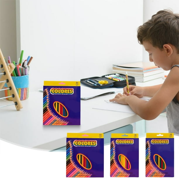 Kit de lápices de colores de madera Material de dibujo multicolor para arte | 18 24 36 colores en caja | Lápices de tilo para artistas | 20x13x1,5cm | Listo para regalar | Núcleo ecológico