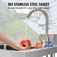 thumbnail image 5 of HCY Stainless Steel Utility Sink, Free Standing Single Bowl Commercial Kitchen Sink Set w/Workbench, 39.4 x 19.1 x 37.4 in Commercial Single Bowl Sinks for Garage, Restaurant, Laundry, NSF Certified, 5 of 6
