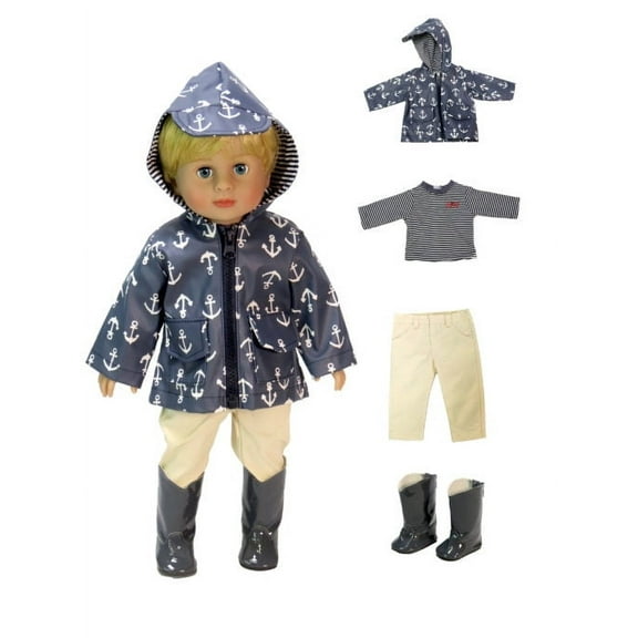 Anchor Raincoat Set made to fit 18 inch dolls