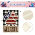 thumbnail image 5 of American Flag Paw Print Patriotic 4th of July Garden Flag 12x18 Inch Double Sided Outside, Welcome Buffalo Plaid Yard Outdoor Decoration, 5 of 6