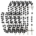 thumbnail image 1 of Rosarios de Madera CatholicDivin08 5Pzas 57cm 2.2x3.7cm Cruz Cuentas 8mm Vidrio Negro., 1 of 1