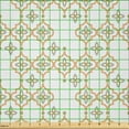 thumbnail image 2 of Ambesonne Spanish Tile Fabric by the Yard Microfiber, Quatrefoil Drawings, 1 Yard, Almond and Pistachio Green, 2 of 2