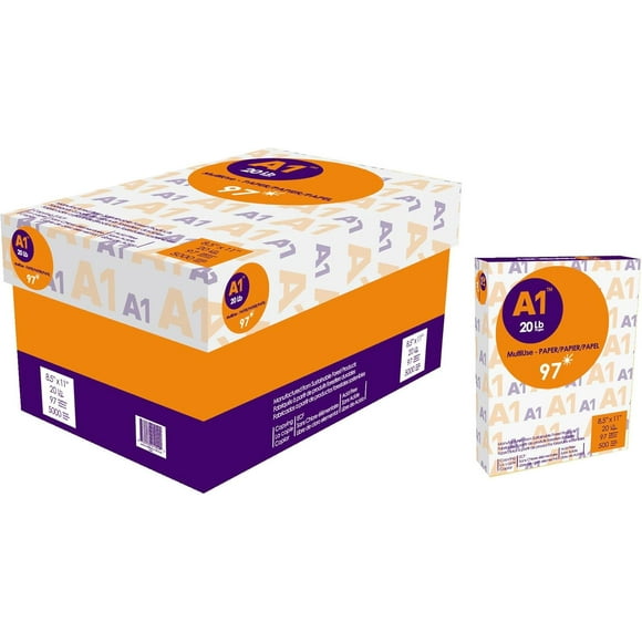 Multipurpose Printer Paper, 5000 Sheets Copy Laserjet Inkjet Printer Fax Photocopy Paper, 97 Brightness, 20 lb, Letter Size 8.5''x11''( 500 Sheets/Ream, 10 Reams)