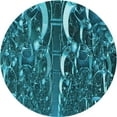thumbnail image 1 of Ahgly Company Tapis Rond Lavable en Machine Intérieur Transitionnel Turquoise Foncé Vert, 3 Pieds Rond, 1 of 7