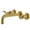 Brushed Brass, variant on Kingston Brass KS8121DFL NuWave Double-Handle 3-Hole Wall Mount Bathroom Faucet in Polished Chrome