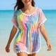 thumbnail image 1 of Odeerbi 8-15 Años Niñas Tie-Dye Traje de Baño Cubrir Rápido Seco Playa Túnica Traje de Baño Cubrir Ups, 1 of 9