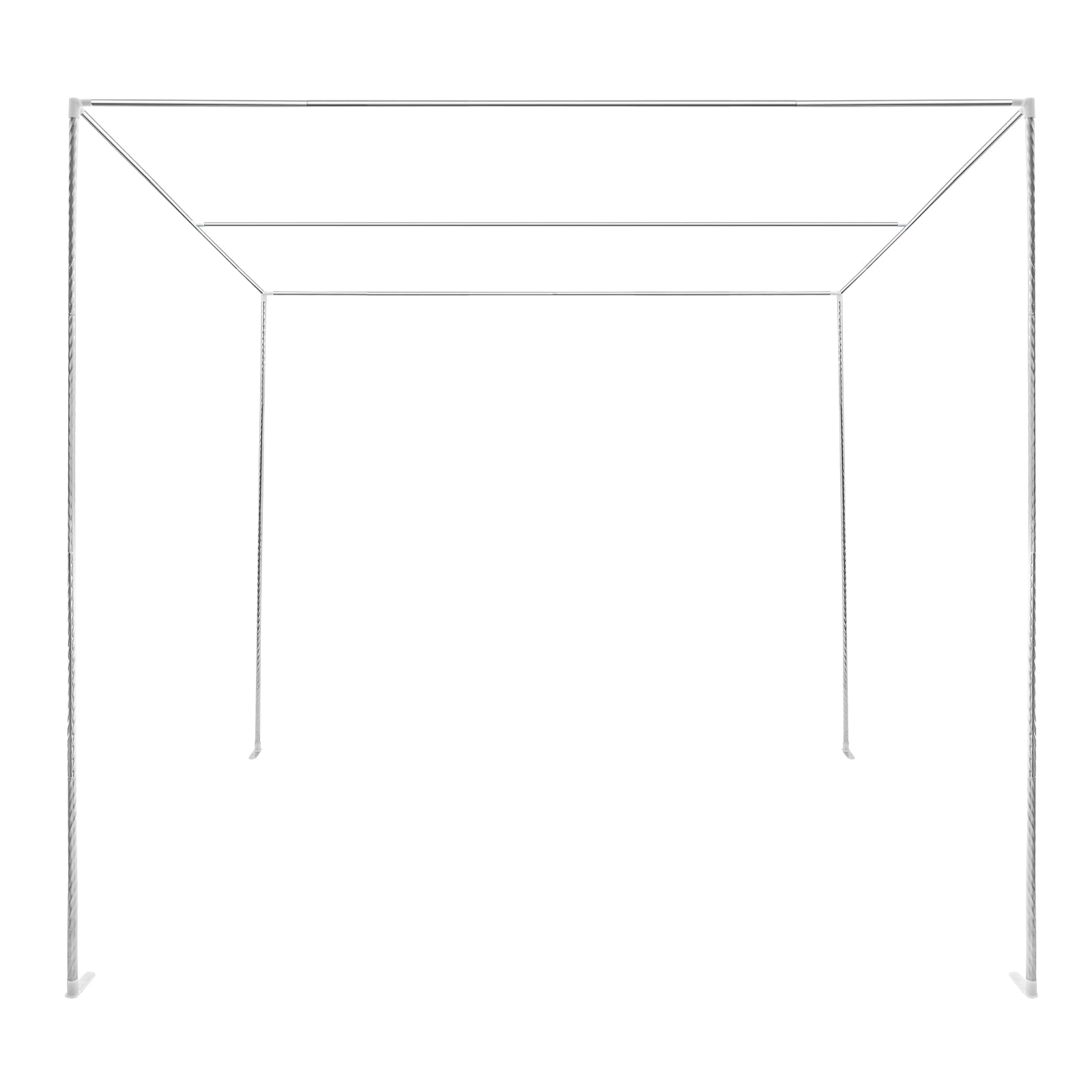 6.56*6.56*6.56ft 4 Corner Bed Canopy Frame Stainless Steel Post Mosquito Netting Curtain Brackets