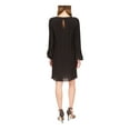 thumbnail image 2 of MICHAEL MICHAEL KORS Womens Black Pleated Unlined Keyhole Back Long Sleeve Crew Neck Mini Party Shift Dress XL, 2 of 2