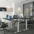 thumbnail image 5 of 48'' x 30''  Dual Motor Electric Adjustable Height Desk for Home Office(Black Top + White Frame), 5 of 7