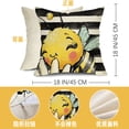 thumbnail image 6 of Yoyauz Summer Pattern Pillow Bee Animal Pillow Set Linen Print Cushion Sofa Cushion 18 "x 18", 6 of 27