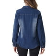 thumbnail image 4 of INSPIRE CHIC Denim Shirt Women Button Down Long Sleeve Pocket Trendy Denim Tops Jean Shirts, 4 of 5