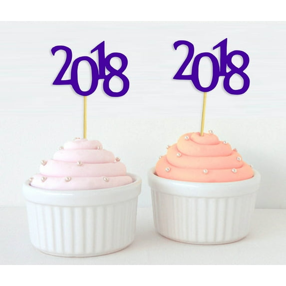 Darling Souvenir, Custom Year Cupcake Toppers, Birthday/ Wedding/ Graduation Party Dessert Decorations - Pack Of 20
