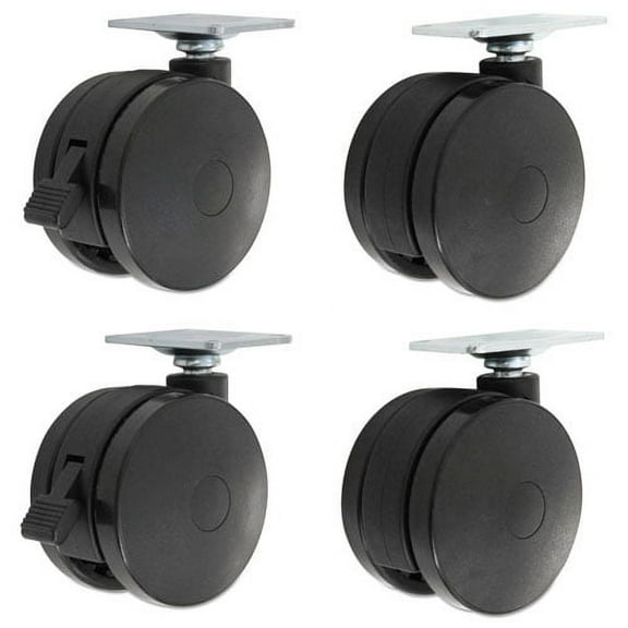 Casters For Height-Adjustable Table Bases, Black, 4/set | Bundle of 2 Sets