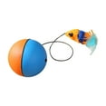 thumbnail image 2 of Juguete de plumas Yinane para gatos interactivo azul y naranja con puerta colgante, 2 of 8