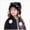A31-Black, variant on 2-8 Years Kids Winter Knit Cat Ear Beanie with Stripes, Cute Warm Hat for Boys Girls