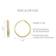thumbnail image 2 of Brilliance Fine Jewelry 14K Gold Plated Sterling Silver Crystal Classic Round Hoop Women's Earring, 2 of 9