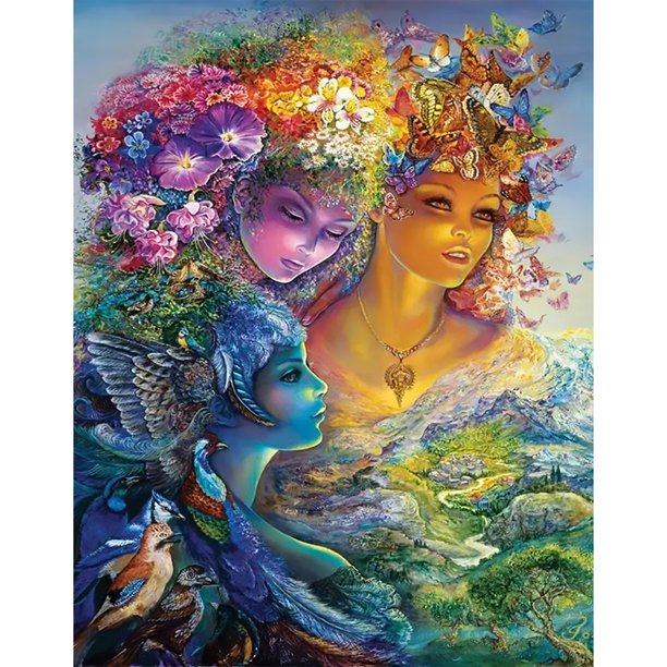 Pintura de diamante (DE9514) 5D DIY Forest Goddess Full Round Rhinestone Craft (IH744) 40x50cm Hugtrwg Para estrenar