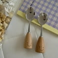 thumbnail image 2 of Wooden Handle Cute Smile Stainless Steel Knife Fork Spoon Western Dessert Fruit Tableware Gift Box Suitable For Adult Girls And Children, 2 of 5