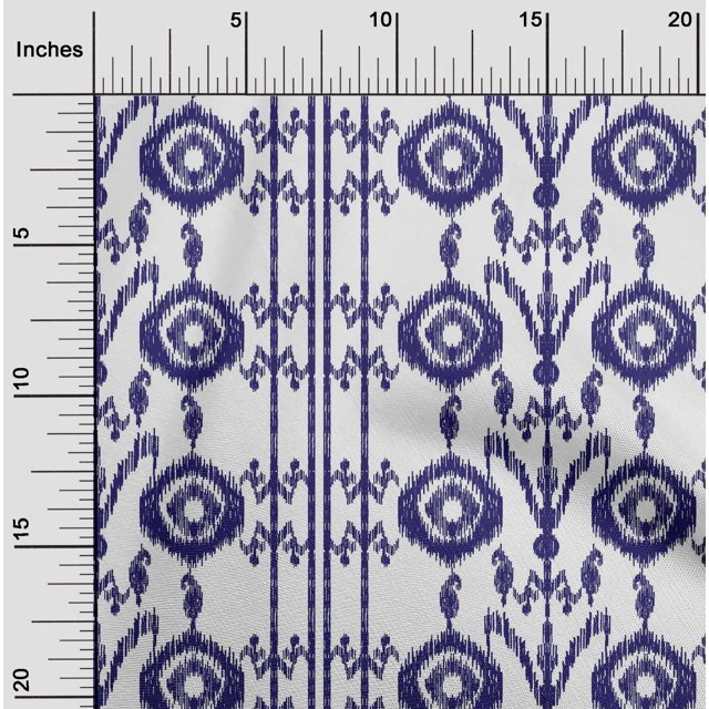 oneOone Georgette Viscose Fabric Paisley|Stripe & Circle Ikat Print Fabric BTY 42 Inch Wide