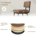thumbnail image 6 of 26" Bar Stools Set of 2, Counter Height Bar Stools with Back, Modern Faux Leather Stools with Metal Leg and Footrest for Kitchen Island, Home Bar, Dining Room, Brown, 6 of 9