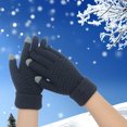 thumbnail image 4 of Winter Touchscreen Gloves Warm Fleece Lined Knit Gloves Elastic Cuff Winter, 4 of 5