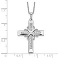 thumbnail image 3 of 925 Sterling Silver Necklace with Pendants Chain Sentimental Expressions CZ Steadfast Love 18in Cross 18 inch, 3 of 6