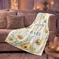 thumbnail image 6 of Bloom Bee Baby Quote with Smiling Bees Daisies and Honeycomb, Cheerful Watercolor Garden Style for New Parents, Soft Flannel Blanket for Nursery and Playroom, Baby Shower Gift, Home Decor, 6 of 9