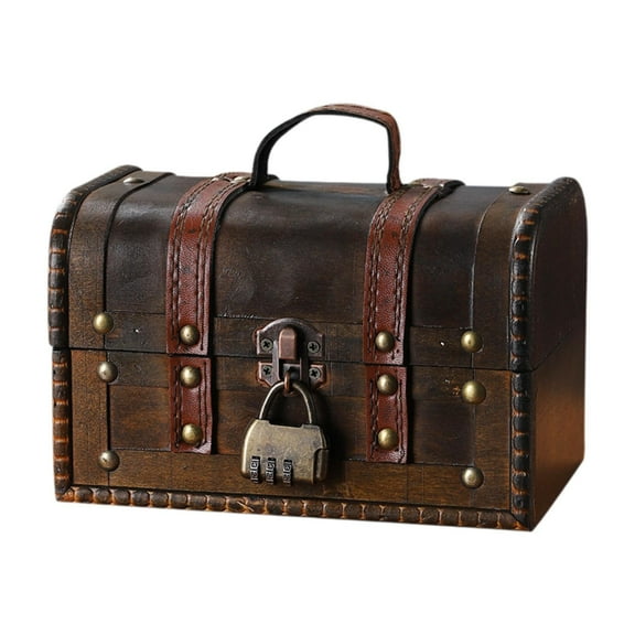Kuntesetty Wooden Jewelry Box Organizer Treasure Chest Case Container Prop Ornament Trinket
